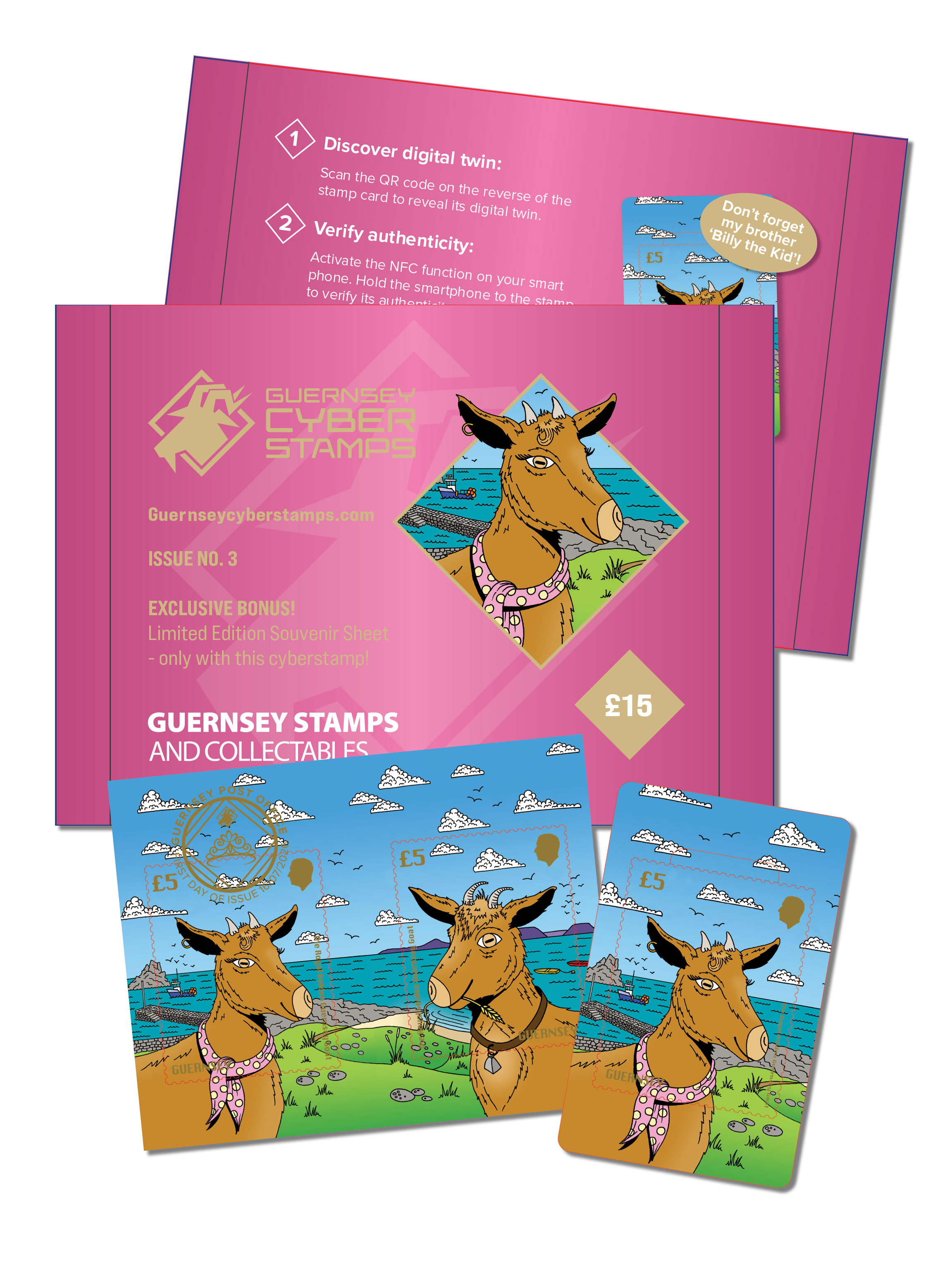 Royal Golden Guernsey Nanny the Kid Goat Cyberstamp